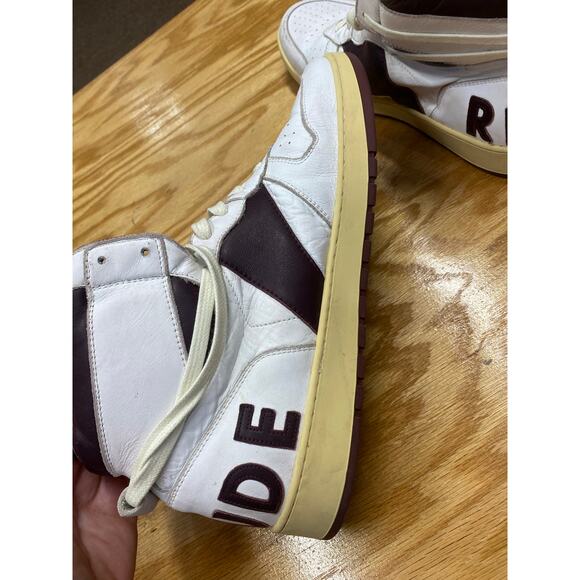 RHUDE RHECESS-HI Basketball Leather Sneakers size 12 Maroon (L1) main image 12